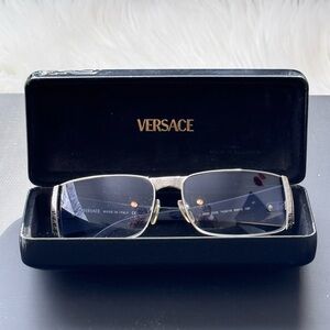 Versace Silver Frame Glasses
